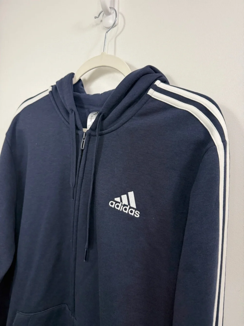 Adidas Men’s Blue Full Zip hooded track  jacket size large tall. NWT